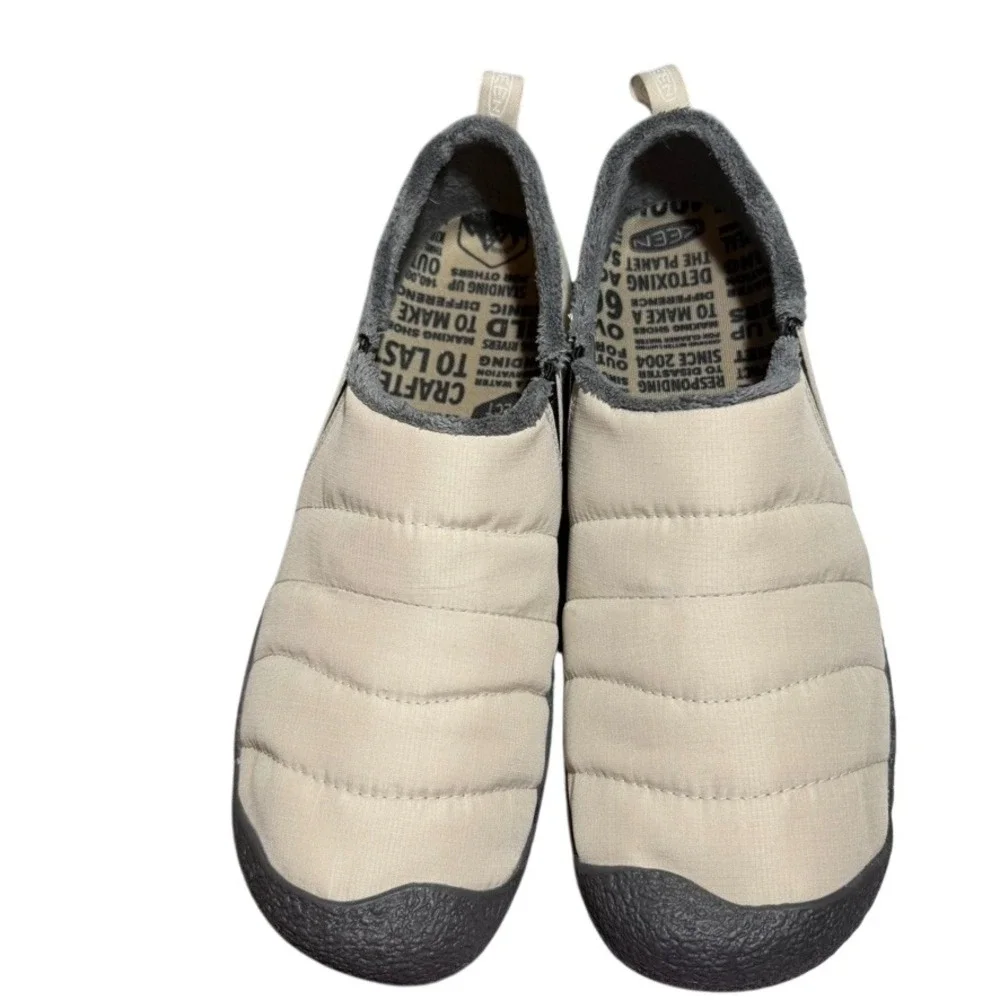 KEEN Howser II Mens 12 Quilted Slip On Loafers Safari Tan Fleece‎ Lined 1023972